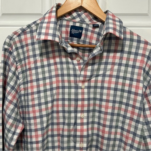 Johnny O Men’s Callum Performance Button- Down Shirt, Navy Plaid, Comfort, Large - Picture 4 of 10